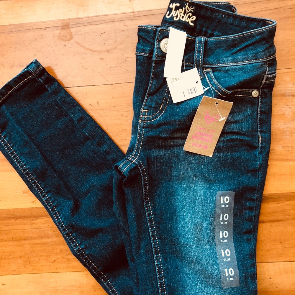NWT Justice Super Skinny Jeans 10 Slim